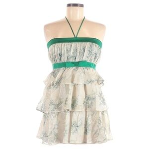 Paul & Joe Silk Satin Lurex Botanical Print Halter Tiered Top Size 6